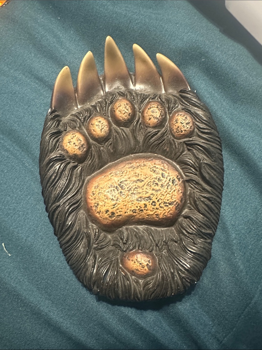 Rustic Resin Black Bear Paw Claw Statue Figurine Cabin Lodge Decor 7"